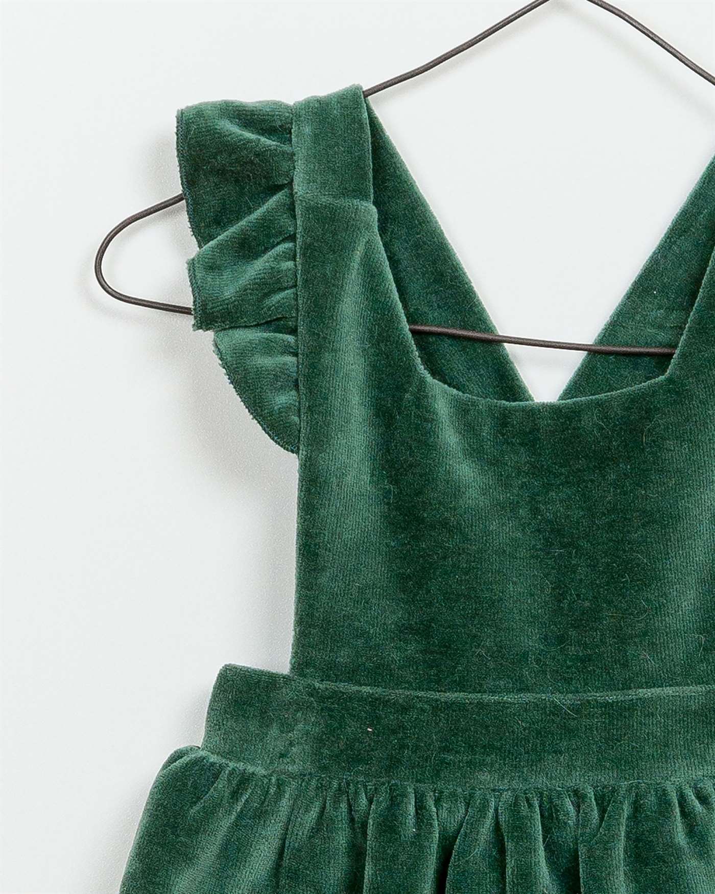BeeBoo|BeeBoo PlayUp vêtement bébé baby cloth robe velours dungareen velvet dress verte green 2