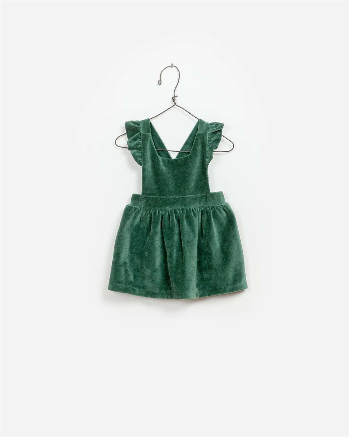 BeeBoo|BeeBoo PlayUp vêtement bébé baby cloth robe velours dungareen velvet dress verte green