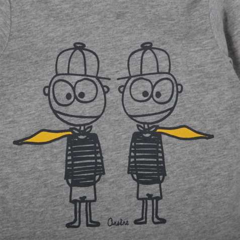 BeeBoo|BeeBoo Arsène et les pipelettes tee shirt twins Orelien gris 4