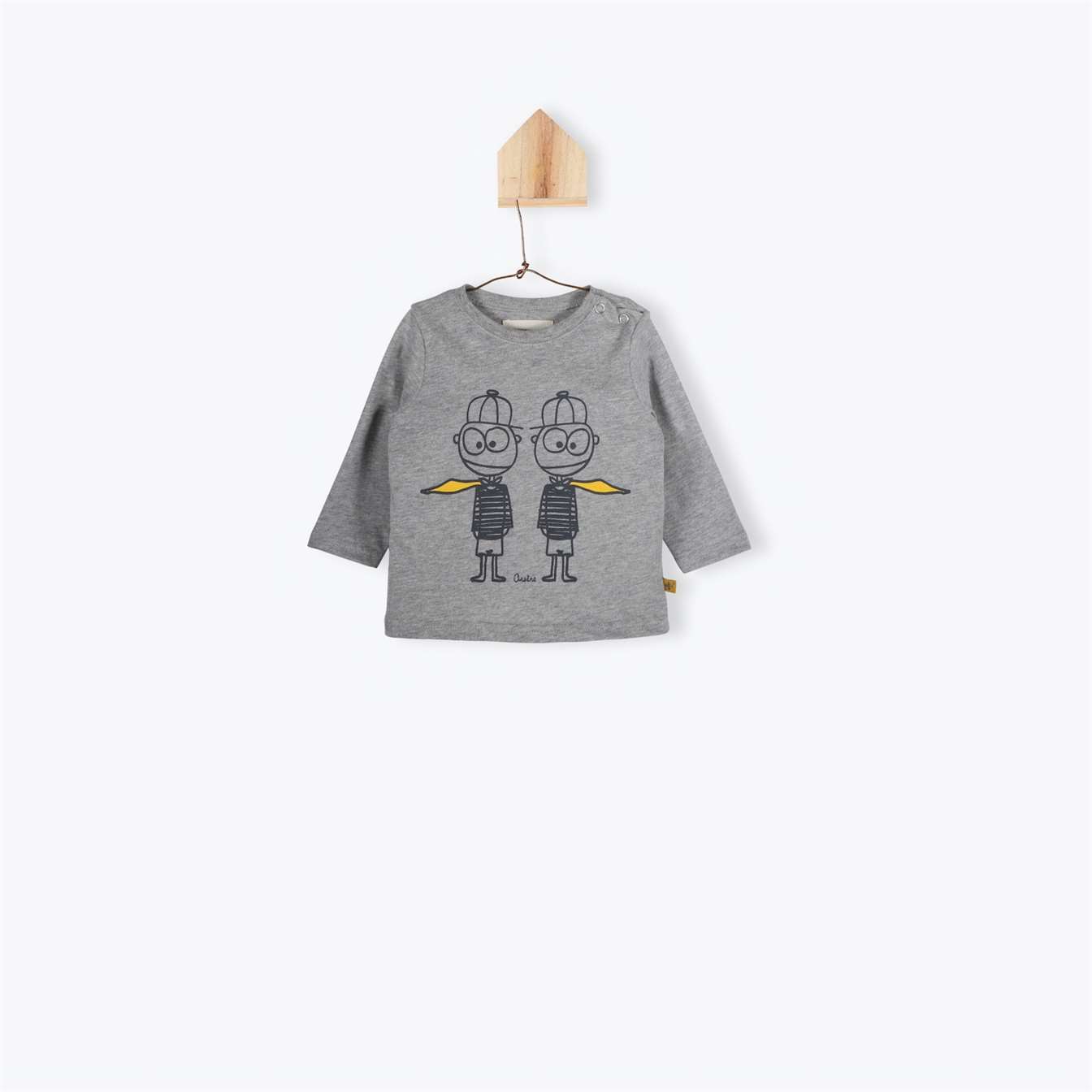 BeeBoo|BeeBoo Arsène et les pipelettes tee shirt twins Orelien gris