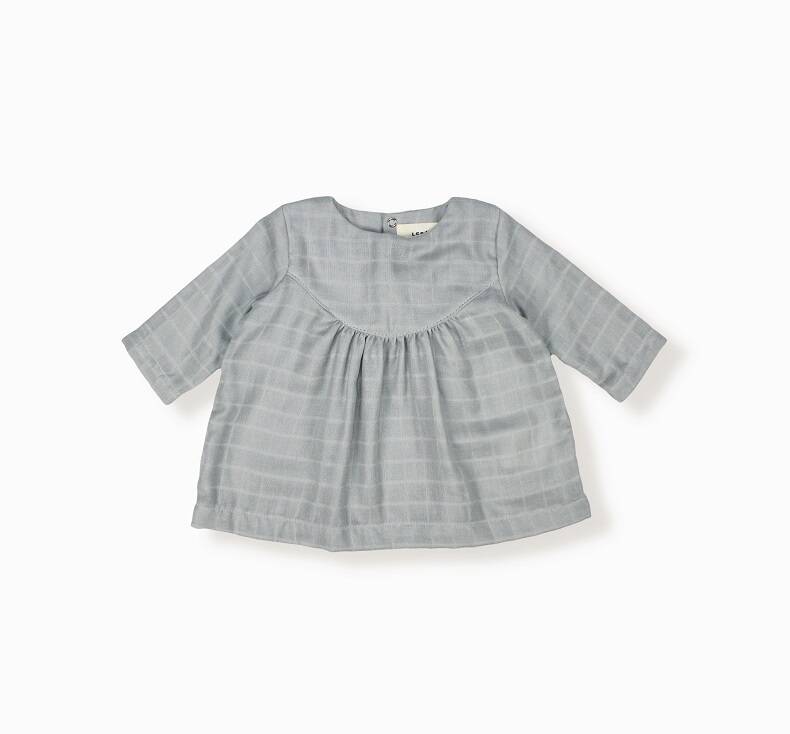 BeeBoo|Blouse Colette gris clair devant coton bio organic cotton bébé enfant kids Lebôme